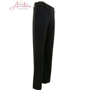 Mi Piace Broek straight bonded travel Zwart